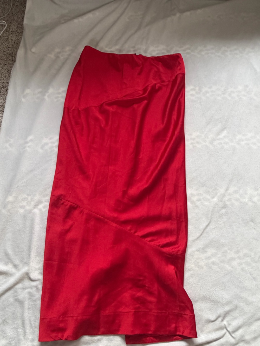 House of CB Red Satin Slip Skirt